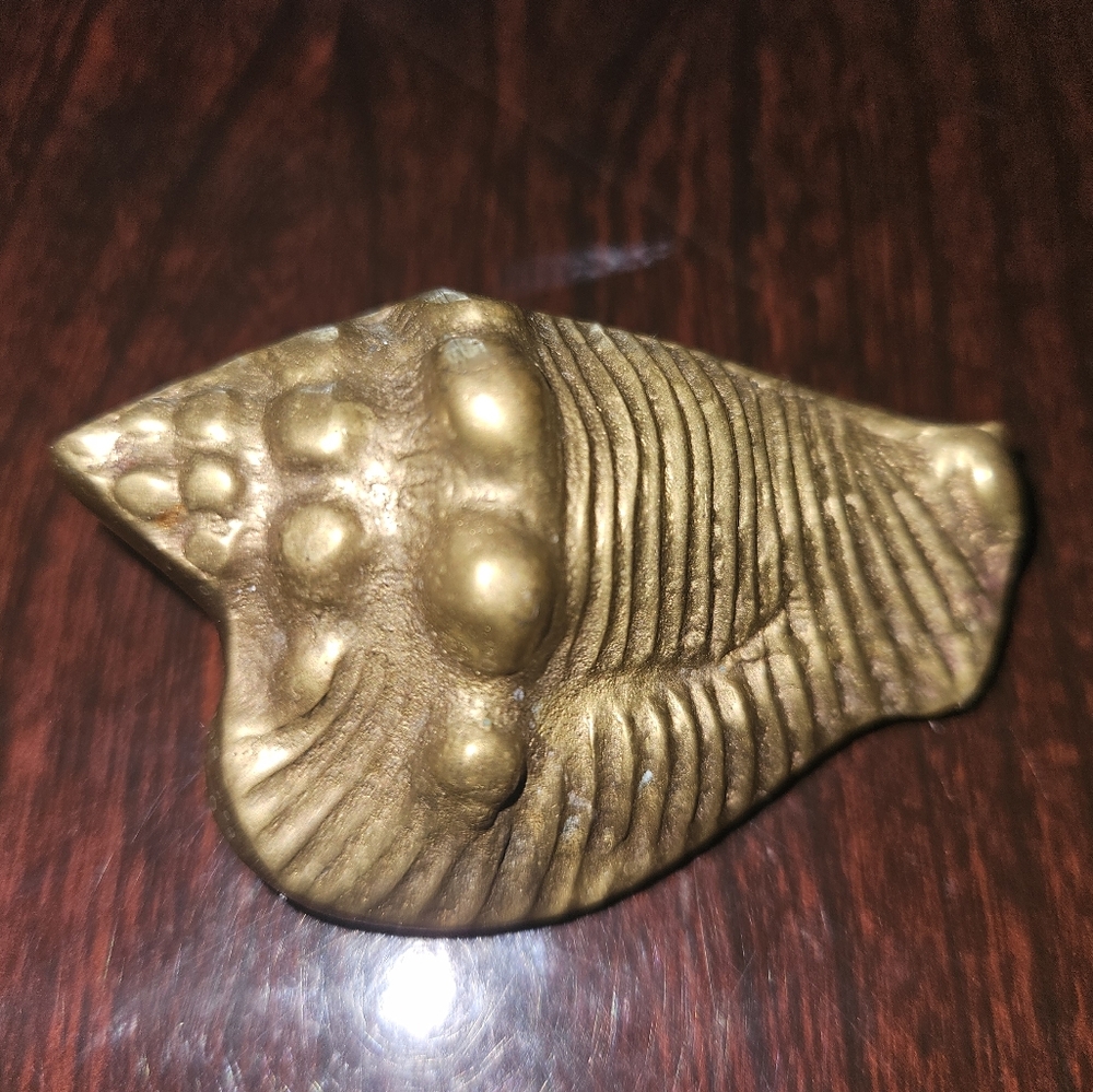 Vintage Brass Conch Shell Decor